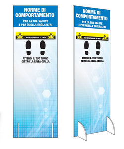 Pannello autoportante 50x150H - "Attendi il turno #2" Monofacciale - Protezioni by Arcadia 